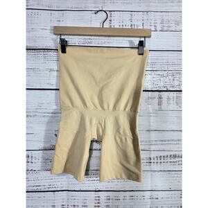 Assets by Spanx Women's XL High Waist Shaping Shorts Nude Beige Shapewear